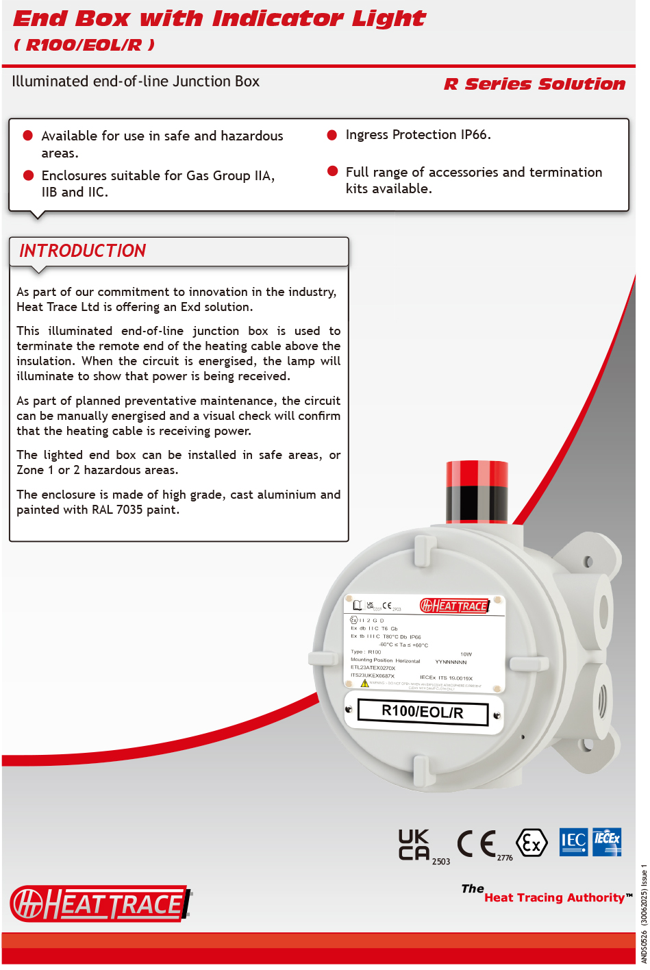 R100/EOL/R -End Box with Indicator Light